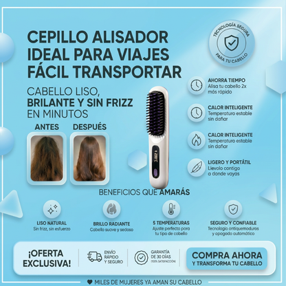 Cepillo Alisador inalámbrico