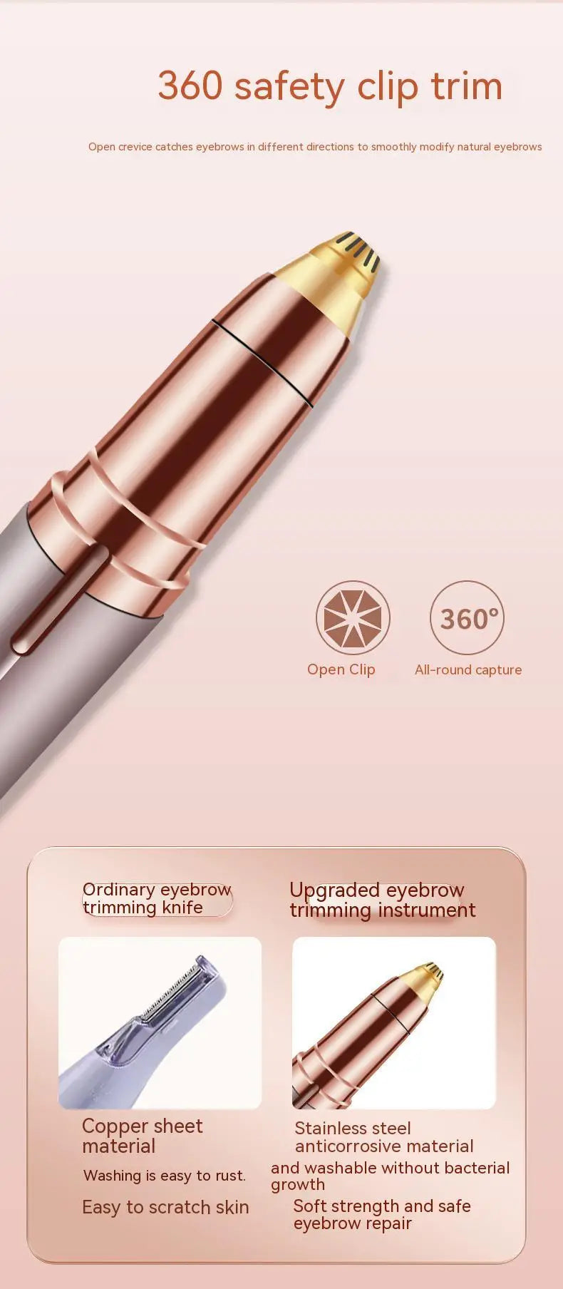Recortador de Cejas Eléctrico Recargable para Hombres y Mujeres